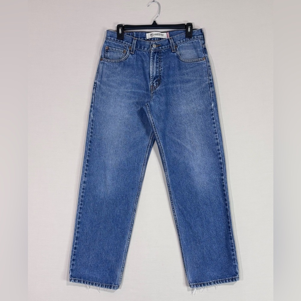 Levi’s 550 Relaxed Fit Jeans Light Wash Vintage Y2K Raw Hem W30 L30